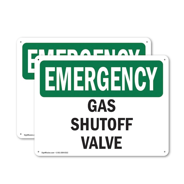 Signmission Gas Shutoff Valve, 10 in W x Rectangle, Plastic - OS-2PACK-EM-P-710-L-10386