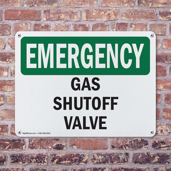 Signmission Gas Shutoff Valve, 10 in W x Rectangle, Plastic - OS-2PACK-EM-P-710-L-10386