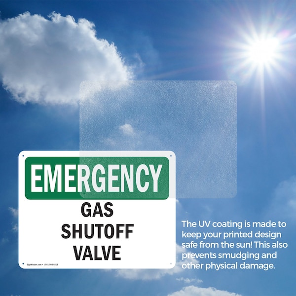 Signmission Gas Shutoff Valve, 10 in W x Rectangle, Plastic - OS-2PACK-EM-P-710-L-10386