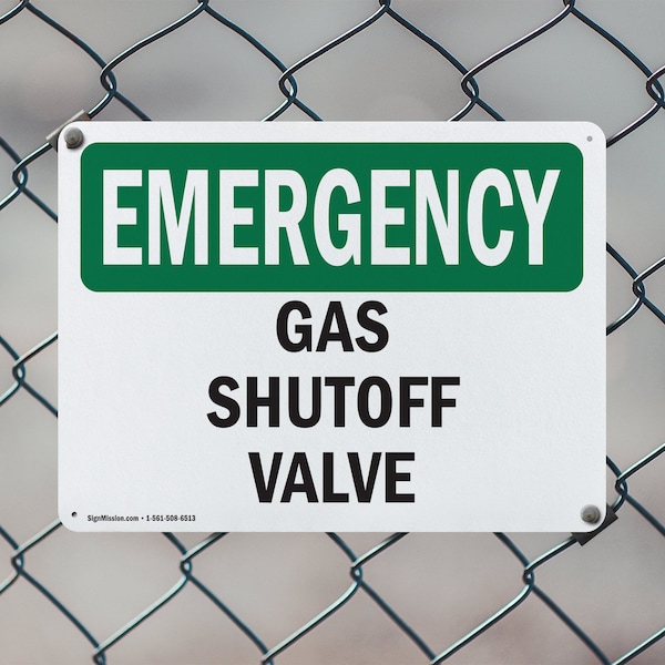 Signmission Gas Shutoff Valve, 10 in W x Rectangle, Plastic - OS-2PACK-EM-P-710-L-10386
