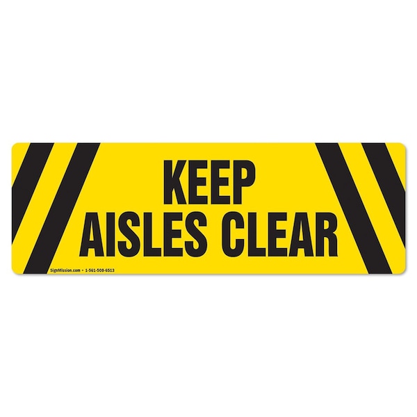 Signmission Keep Aisle Clear 18in Non-Slip Floor Marker, 16" x 16", FD-2-R-16-99838 - FD-2-R-16-99838