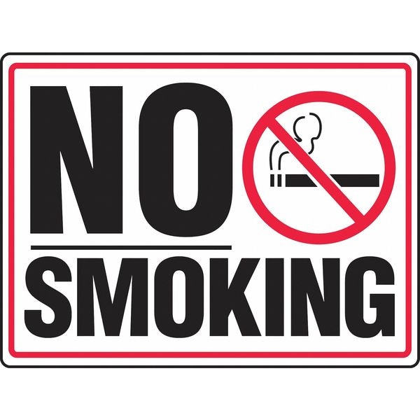 Accuform No Smoking Sign, 24 in H, 36 in W, Plastic, Rectangle, English, MSMK976VP - MSMK976VP