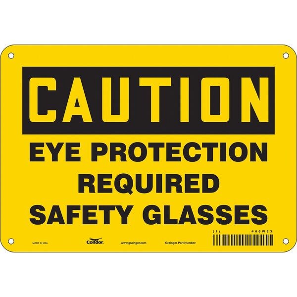 Condor Safety Sign, 7 in Height, 10 in Width, Polyethylene, Vertical Rectangle, English, 466W33 - 466W33