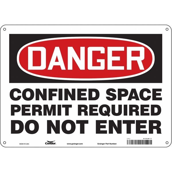 Condor Safety Sign, 10 in Height, 14 in Width, Aluminum, Horizontal Rectangle, English, 465M17 - 465M17