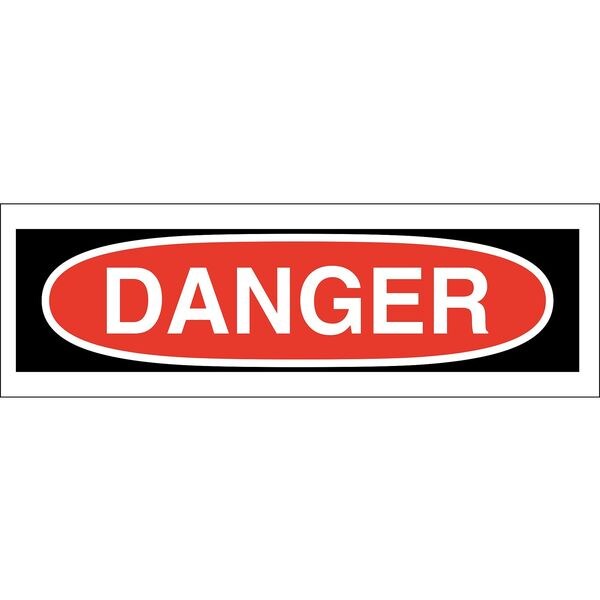 Brady Danger Sign, 14" W, 5" H, English, Polyester, White, Legend: No Legend - 88924