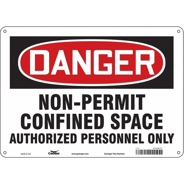 Condor Safety Sign, 10 in Height, 14 in Width, Aluminum, Horizontal Rectangle, English, 465M57 - 465M57