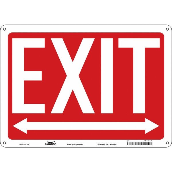 Condor Exit Sign, Aluminum, 14" W, 10" H, EXIT, Red, White - 480L66