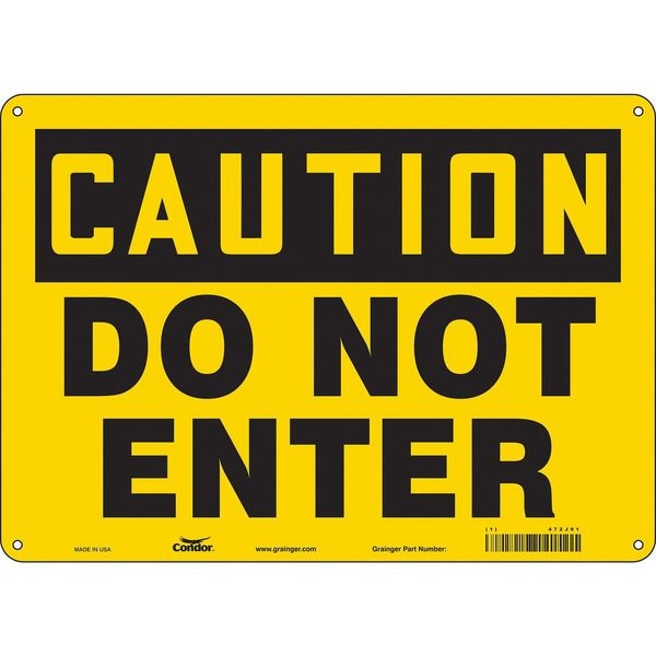 Condor Safety Sign, 10 in Height, 14 in Width, Aluminum, Horizontal Rectangle, English, 472J91 - 472J91