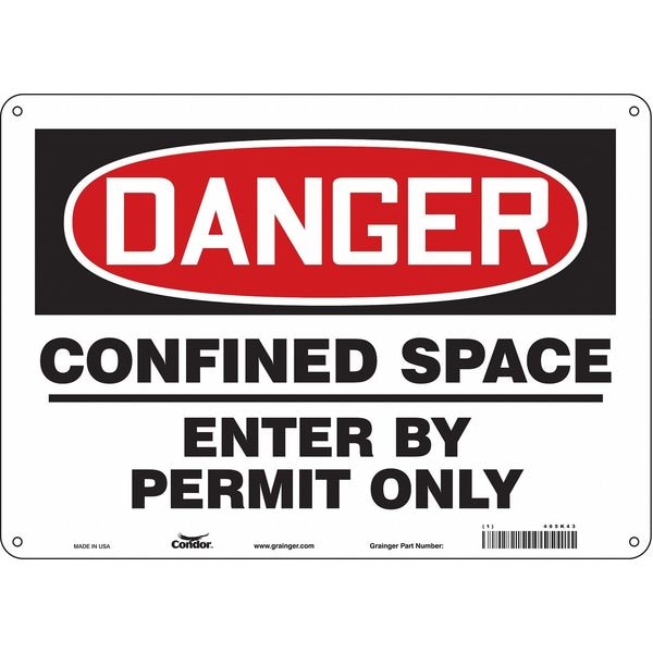 Condor Safety Sign, 10 in Height, 14 in Width, Aluminum, Horizontal Rectangle, English, 465K43 - 465K43