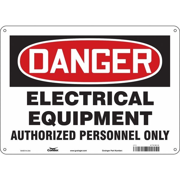 Condor Safety Sign, 10 in Height, 14 in Width, Aluminum, Horizontal Rectangle, English, 472N94 - 472N94