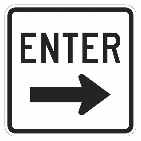 Lyle Enter Sign For Parking Lots, 18 in H, 18 in W, Aluminum, Square, English, T1-1888-EG_18x18 - T1-1888-EG_18X18