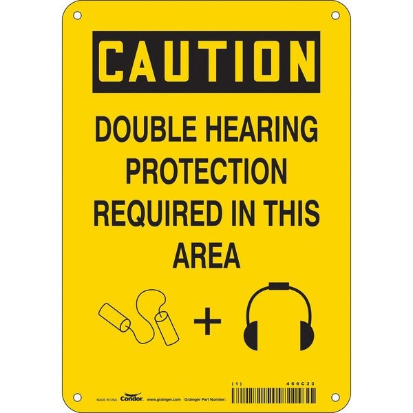 Condor Safety Sign, 10 in Height, 7 in Width, Aluminum, Horizontal Rectangle, English, 466C33 - 466C33
