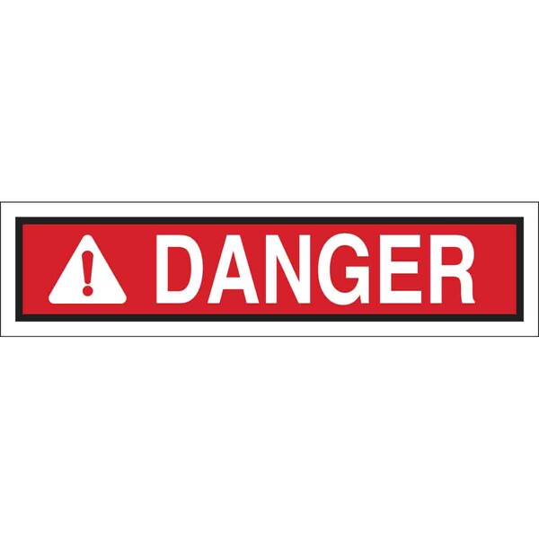 Brady Danger Sign, 14" W, 5" H, English, Polyester, White - 88063