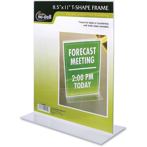Nudell Stand-Up Sign Holder, 8-1/2"x11", Plastic, Clear - NUD38020Z