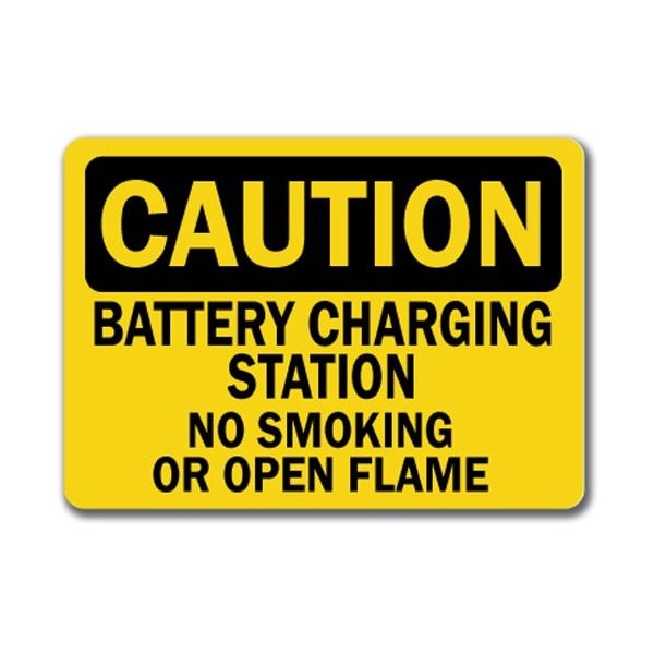 Signmission Caution Sign-Battery Charging Station No Smoking Flames-10in x 14in OSHA Sign, CS-Battery Charging 1 - CS-BATTERY CHARGING 1