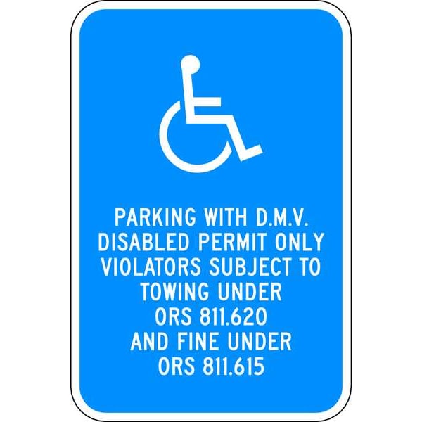 Lyle ADA Handicapped Parking Sign, 18" x 12, HC-OR01-12HA - HC-OR01-12HA