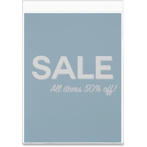 Deflecto Wall Mount Sign Holder, Pre-Drilled, Portrait, 8-1/2"x11", CL - DEF68201