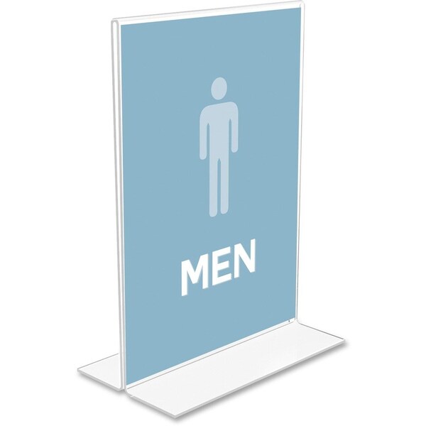 Deflecto Wall Mount Sign Holder, Pre-Drilled, Portrait, 8-1/2"x11", CL - DEF68201