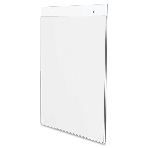 Deflecto Wall Mount Sign Holder, Pre-Drilled, Portrait, 8-1/2"x11", CL - DEF68201