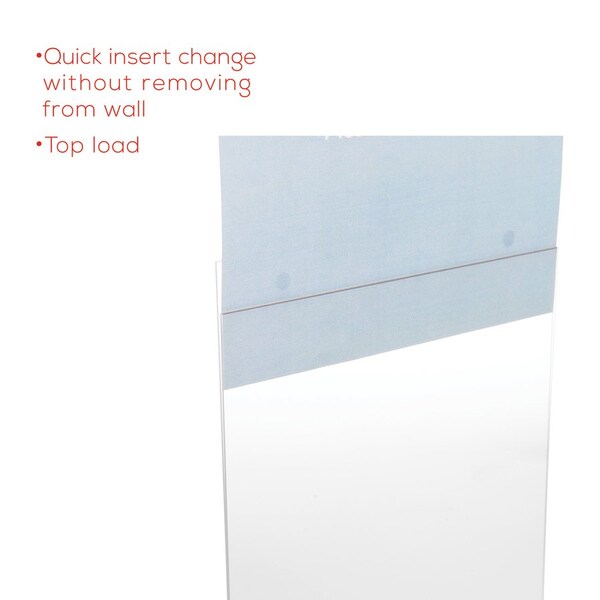 Deflecto Wall Mount Sign Holder, Pre-Drilled, Portrait, 8-1/2"x11", CL - DEF68201