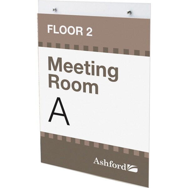Deflecto Wall Mount Sign Holder, Pre-Drilled, Portrait, 8-1/2"x11", CL - DEF68201