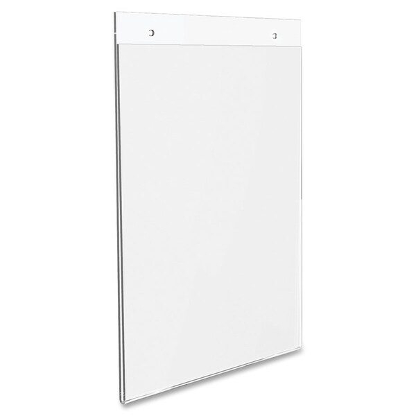 Deflecto Wall Mount Sign Holder, Pre-Drilled, Portrait, 8-1/2"x11", CL - DEF68201