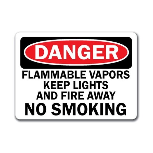 Signmission Safety Sign, 14 in Height, Plastic, Flammable Vapors - DS-FLAMMABLE VAPORS