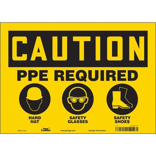 Condor Safety Sign, 10 in Height, 14 in Width, Vinyl, Horizontal Rectangle, English, 468P27 - 468P27