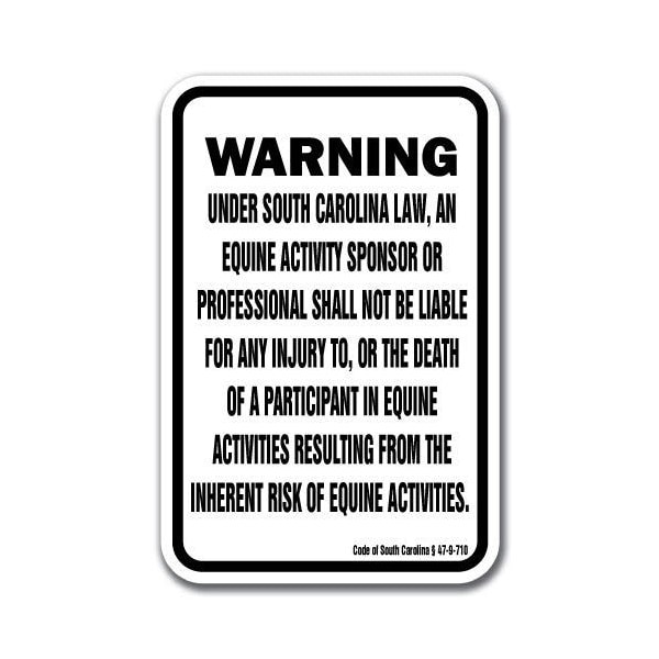Signmission Safety Sign, 18 in Height, Aluminum, 12 in Length, Equine - South Carolina - A-1218 EQUINE - SOUTH CAROLINA