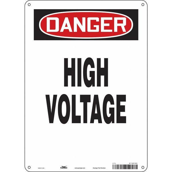 Condor Safety Sign, 14 in Height, 10 in Width, Aluminum, Vertical Rectangle, English, 479P80 - 479P80