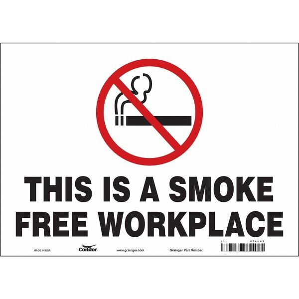 Condor Safety Sign, 10" H, 14 in W, Vinyl, Horizontal Rectangle, English, 474L41 - 474L41