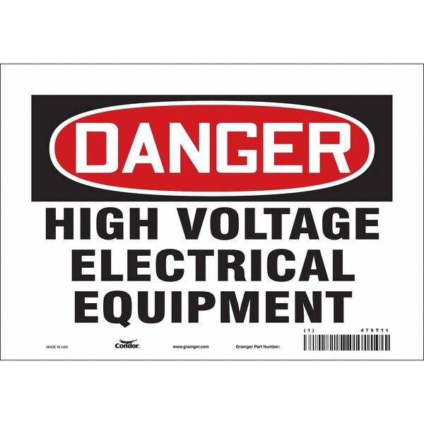 Condor Safety Sign, 7 in Height, 10 in Width, Vinyl, Vertical Rectangle, English, 479T11 - 479T11