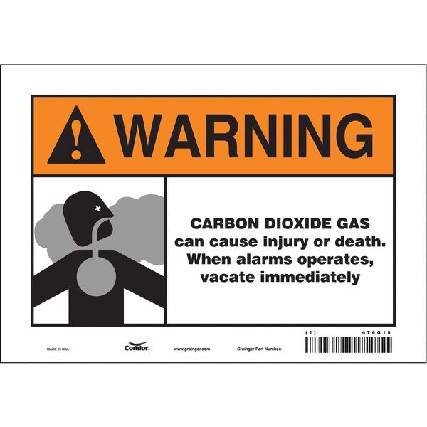 Condor Chemical Sign, 7 in H, 10 in W, Vinyl, Vertical Rectangle, English, 476G19 - 476G19