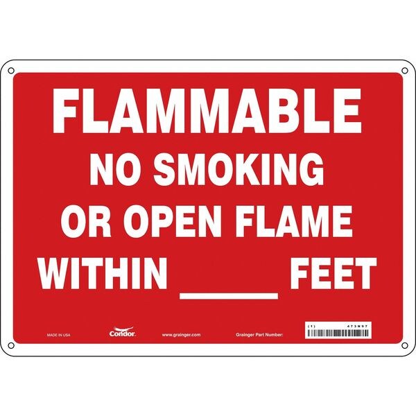 Condor Safety Sign, 10" H, 14 in W, Polyethylene, Horizontal Rectangle, English, 473N97 - 473N97