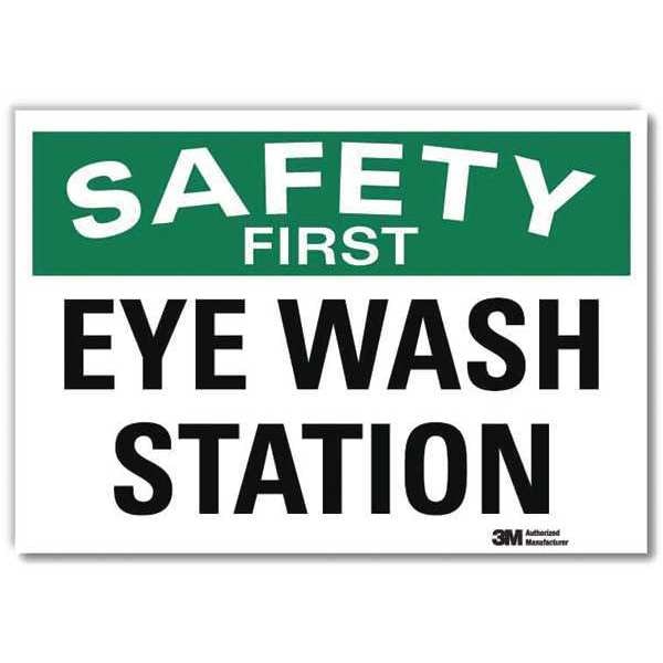 Lyle Safety First Eye Wash Station, 5 in x 7 in, Reflective Sheeting, U7-1197-RD_7X5 - U7-1197-RD_7X5