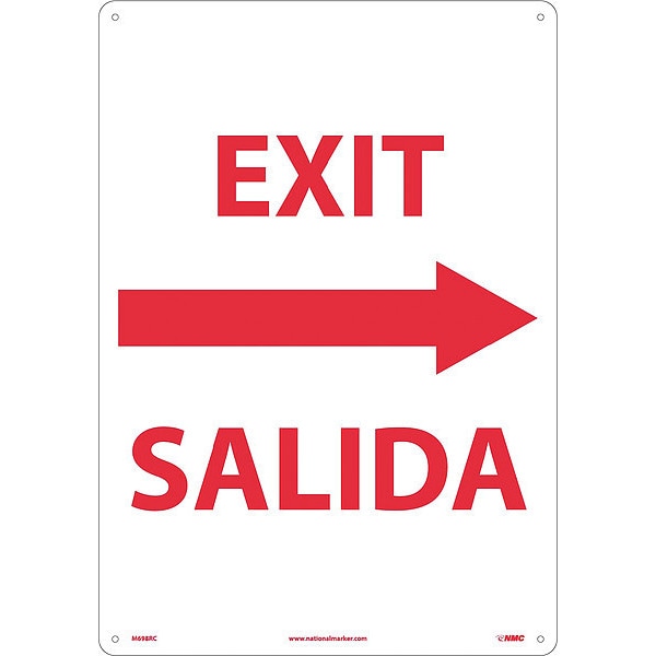 Nmc Exit Sign, Rigid Plastic, 14 in W, 20 in H - M698RC