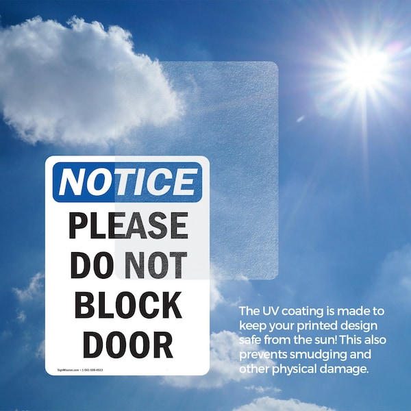 Signmission Please Do Not Block Door, 10 in W x Rectangle, Vinyl Decal - OS-2PACK-NS-D-1014-V-17375