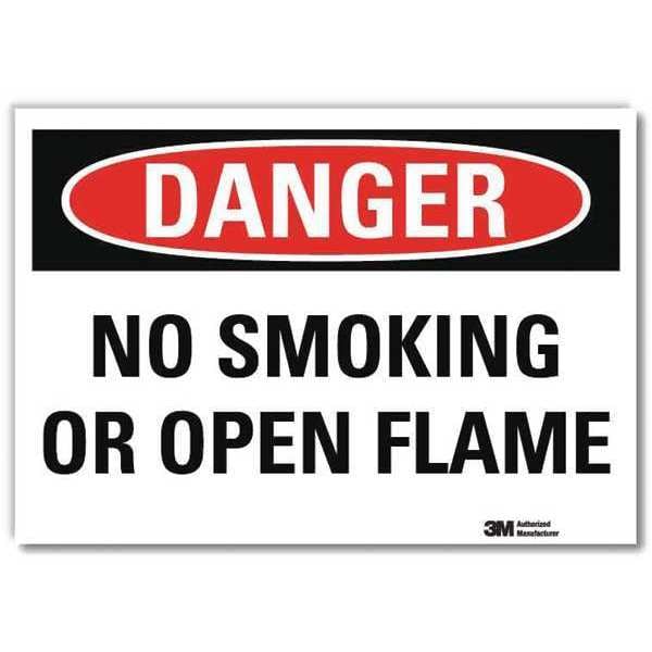 Lyle Danger No Smoking Sign, 7" H, 10" W, Reflective Sheeting, Vertical Rectangle, U3-1847-RD_10X7 - U3-1847-RD_10X7