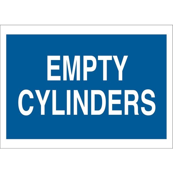 Brady Cylinder Sign, 10 in H, 14 in W, Fiberglass, Rectangle, English, 70317 - 70317