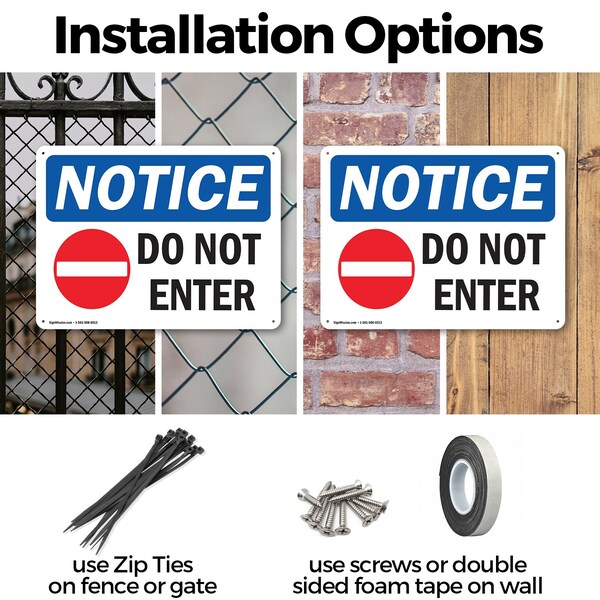 Signmission Do Not Enter OSHA Notice Sign, Aluminum, 10in W x 7in L, 2PK - OS-2PACK-NS-A-710-L-15438