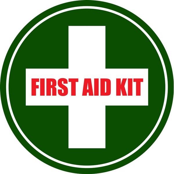 5S Supplies First Aid Kit 18in Diameter Non Slip Floor Sign - FS-FIRSTAID-18