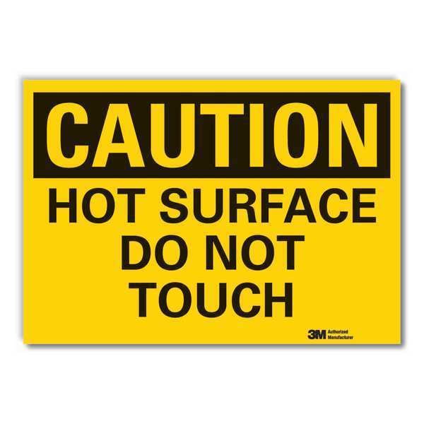 Lyle Hot Surface Sign, 3 1/2 in H x 5 in W, Reflective Sheeting, Hot Surface Do Not Touch - LCU3-0290-RD_5X3.5
