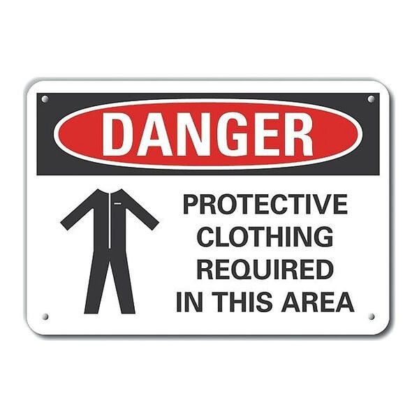 Lyle Plastic Ppe  Danger Sign, 7 in Height, 10 in Width, Plastic, Vertical Rectangle, English - LCU4-0285-NP_10X7