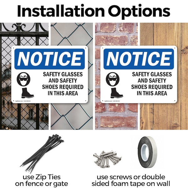 Signmission 12 in Height, 18 in Width, Plastic, Rectangle - OS-2PACK-NS-P-1218-L-16514