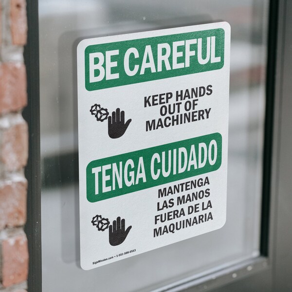 Signmission Safety Culture Sign, 3.5 in Width, Vinyl Decal, Rectangle, Bilingual - OS-2PACK-BC-D-35-L-10031