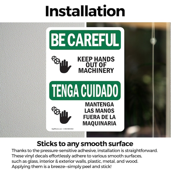 Signmission Safety Culture Sign, 3.5 in Width, Vinyl Decal, Rectangle, Bilingual - OS-2PACK-BC-D-35-L-10031