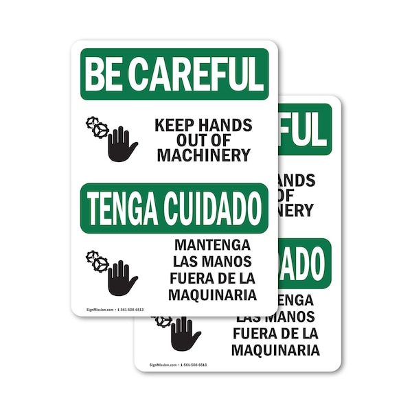 Signmission Safety Culture Sign, 3.5 in Width, Vinyl Decal, Rectangle, Bilingual - OS-2PACK-BC-D-35-L-10031