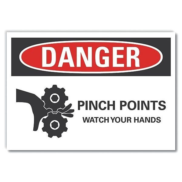 Lyle Danger Sign, 3 1/2 in Height, 5 in Width, Polyester, Horizontal Rectangle, English - LCU4-0262-ND_5X3.5