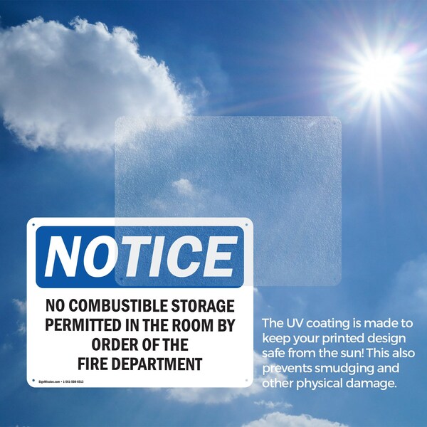 Signmission No Combustible Storage Permitted In This, 14 in W x Rectangle, Aluminum - OS-2PACK-NS-A-1014-L-14456