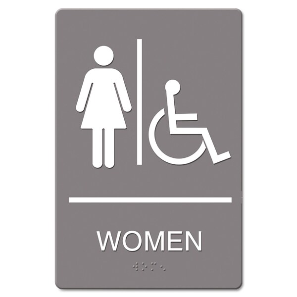 Headline Sign Women (with Wheelchair), 6" W x 9" H - 4814
